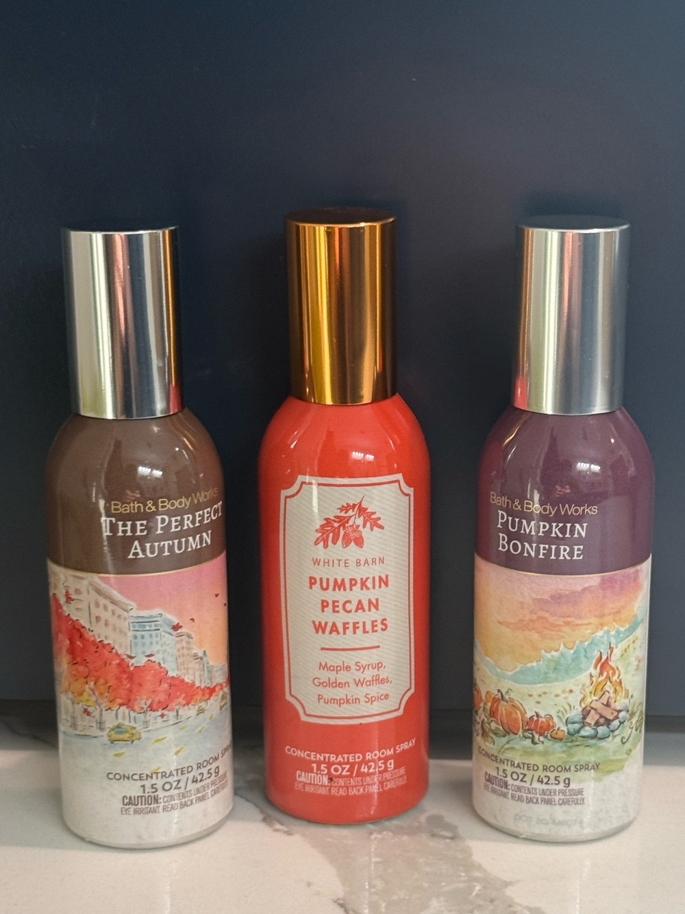 Bath & Body Works Fall Room Spray 3-Pack Pumpkin Pecan Waffles Autumn